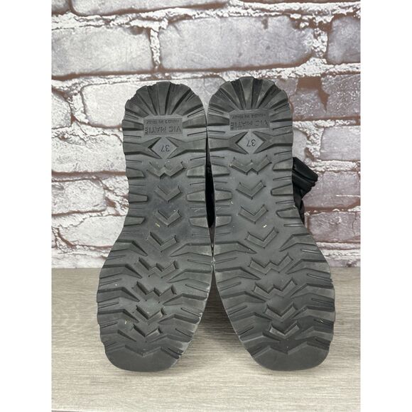 Vic Matie Black Leather Strap Slingback Platform Wedge Sandals Women 37EU/6.5 US - Picture 14 of 16